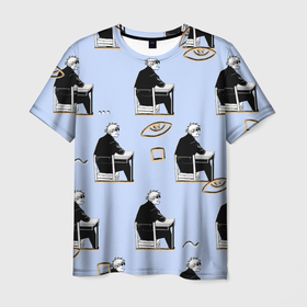 Мужская футболка 3D с принтом Годжо паттерн в Кировске, 100% полиэфир | прямой крой, круглый вырез горловины, длина до линии бедер | gojo | jjk | аниме | годжо | годжо сатору | магическая битва | паттерны | сатору