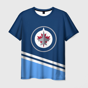 Мужская футболка 3D с принтом Виннипег Джетс в Курске, 100% полиэфир | прямой крой, круглый вырез горловины, длина до линии бедер | canada | hockey | jets | nhl | winnipeg | winnipeg jets | виннипег | виннипег джетс | джетс | канада | нхл | хоккей