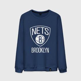 Мужской свитшот хлопок с принтом Бруклин Нетс логотип в Петрозаводске, 100% хлопок |  | brooklyn | brooklyn nets | nba | nets | баскет | баскетбол | бруклин | бруклин нетс | клуб | нба | нетс