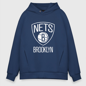 Мужское худи Oversize хлопок с принтом Бруклин Нетс логотип , френч-терри — 70% хлопок, 30% полиэстер. Мягкий теплый начес внутри —100% хлопок | боковые карманы, эластичные манжеты и нижняя кромка, капюшон на магнитной кнопке | brooklyn | brooklyn nets | nba | nets | баскет | баскетбол | бруклин | бруклин нетс | клуб | нба | нетс