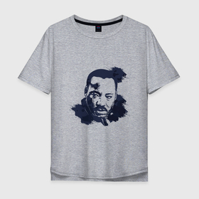 Мужская футболка хлопок Oversize с принтом Мартин Лютер в Тюмени, 100% хлопок | свободный крой, круглый ворот, “спинка” длиннее передней части | гуманист | деятель | иллюстрация | кинг | пастор | писатель | политик