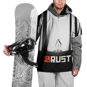 Накидка на куртку 3D с принтом Огонёк из Раста в Курске, 100% полиэстер |  | game | games | rust | survive | выживалка | выживач | игра | игры | раст