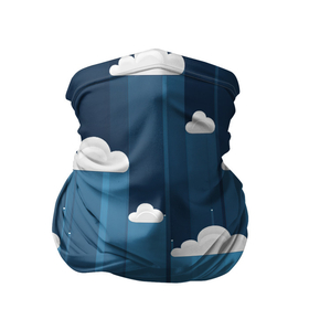 Бандана-труба 3D с принтом Облака в очереди в Новосибирске, 100% полиэстер, ткань с особыми свойствами — Activecool | плотность 150‒180 г/м2; хорошо тянется, но сохраняет форму | арт | небо | облака | облако | природа | рисунок | синий