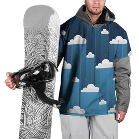Накидка на куртку 3D с принтом Облака в очереди в Екатеринбурге, 100% полиэстер |  | Тематика изображения на принте: арт | небо | облака | облако | природа | рисунок | синий