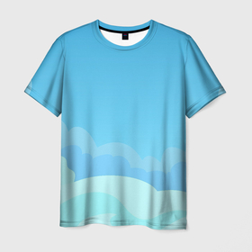 Мужская футболка 3D с принтом Небо после грозы в Санкт-Петербурге, 100% полиэфир | прямой крой, круглый вырез горловины, длина до линии бедер | Тематика изображения на принте: арт | вектор | векторный рисунок | ветер | небо | облака | облако | природа | рисунок | синий | чистое небо