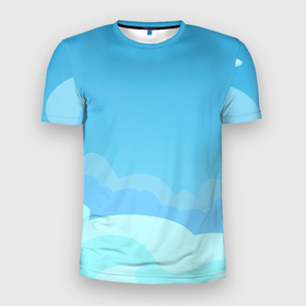 Мужская футболка 3D Slim с принтом Небо после грозы в Санкт-Петербурге, 100% полиэстер с улучшенными характеристиками | приталенный силуэт, круглая горловина, широкие плечи, сужается к линии бедра | арт | вектор | векторный рисунок | ветер | небо | облака | облако | природа | рисунок | синий | чистое небо