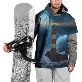 Накидка на куртку 3D с принтом НОЧНОЙ МАЯК в Тюмени, 100% полиэстер |  | light | night | ocean | sea | буря | волны | маяк | море | ночь | океан | пейзаж | природа | свет | стихия