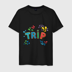 Мужская футболка хлопок с принтом Trip life , 100% хлопок | прямой крой, круглый вырез горловины, длина до линии бедер, слегка спущенное плечо. | trip | кемпинг | отпуск | палатки | природа | путешествие | туризм