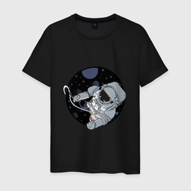 Мужская футболка хлопок с принтом Лунный расхититель , 100% хлопок | прямой крой, круглый вырез горловины, длина до линии бедер, слегка спущенное плечо. | galaxy | арт | астронавт | вселенная | иллюстрация | скафандр