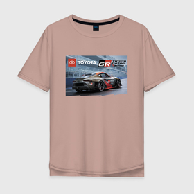 Мужская футболка хлопок Oversize с принтом Непобедимая спортивная команда в Тюмени, 100% хлопок | свободный крой, круглый ворот, “спинка” длиннее передней части | car | motorsport | power | racing | team | toyota | автомобиль | автоспорт | гонка | мощь | тойота