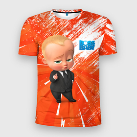 Мужская футболка 3D Slim с принтом Босс Молокосос   Boss Baby в Екатеринбурге, 100% полиэстер с улучшенными характеристиками | приталенный силуэт, круглая горловина, широкие плечи, сужается к линии бедра | baby | babycorp | boss | босс | бэбикорп | молокосос | темплтон