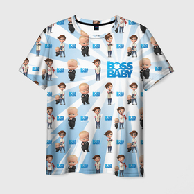 Мужская футболка 3D с принтом Boss Baby (pattern) в Новосибирске, 100% полиэфир | прямой крой, круглый вырез горловины, длина до линии бедер | baby | babycorp | boss | босс | бэбикорп | молокосос | темплтон | тим