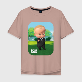 Мужская футболка хлопок Oversize с принтом Boss Baby | Босс Молокосос в Екатеринбурге, 100% хлопок | свободный крой, круглый ворот, “спинка” длиннее передней части | baby | babycorp | boss | босс | бэбикорп | молокосос | темплтон