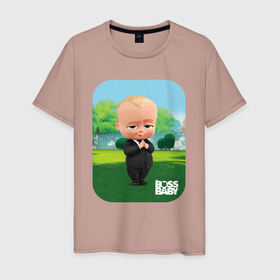 Мужская футболка хлопок с принтом Босс Молокосос (Boss Baby) в Санкт-Петербурге, 100% хлопок | прямой крой, круглый вырез горловины, длина до линии бедер, слегка спущенное плечо. | baby | babycorp | boss | босс | бэбикорп | молокосос | темплтон