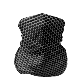 Бандана-труба 3D с принтом шестиугольная сетка в Санкт-Петербурге, 100% полиэстер, ткань с особыми свойствами — Activecool | плотность 150‒180 г/м2; хорошо тянется, но сохраняет форму | белый | геометрический | иллюстрация | сетка | текстура | узор | черный