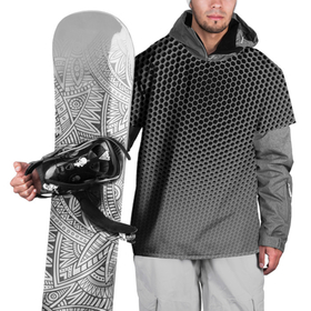 Накидка на куртку 3D с принтом шестиугольная сетка в Курске, 100% полиэстер |  | Тематика изображения на принте: белый | геометрический | иллюстрация | сетка | текстура | узор | черный