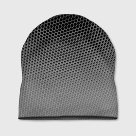 Шапка 3D с принтом шестиугольная сетка в Санкт-Петербурге, 100% полиэстер | универсальный размер, печать по всей поверхности изделия | белый | геометрический | иллюстрация | сетка | текстура | узор | черный