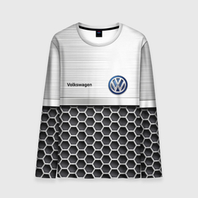Мужской лонгслив 3D с принтом Volkswagen | Стальная решетка в Тюмени, 100% полиэстер | длинные рукава, круглый вырез горловины, полуприлегающий силуэт | das auto | golf | logo | polo | tuareg | volkswagen | volkswagen  с | vw | дас авто | железная | железная решетка | железо | лого | логотип | логотип фольксваген | пассат | поло | сс | сталь | стальная решетка