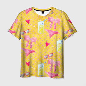 Мужская футболка 3D с принтом Женские летние штучки в Новосибирске, 100% полиэфир | прямой крой, круглый вырез горловины, длина до линии бедер | девочки | для девочек | женские | лето | паттерн | пляж