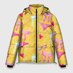 Мужская зимняя куртка 3D с принтом Женские летние штучки в Новосибирске, верх — 100% полиэстер; подкладка — 100% полиэстер; утеплитель — 100% полиэстер | длина ниже бедра, свободный силуэт Оверсайз. Есть воротник-стойка, отстегивающийся капюшон и ветрозащитная планка. 

Боковые карманы с листочкой на кнопках и внутренний карман на молнии. | девочки | для девочек | женские | лето | паттерн | пляж
