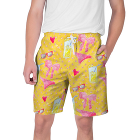 Мужские шорты 3D с принтом Женские летние штучки в Новосибирске,  полиэстер 100% | прямой крой, два кармана без застежек по бокам. Мягкая трикотажная резинка на поясе, внутри которой широкие завязки. Длина чуть выше колен | девочки | для девочек | женские | лето | паттерн | пляж