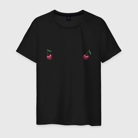 Мужская футболка хлопок с принтом Sweet  cherry в Курске, 100% хлопок | прямой крой, круглый вырез горловины, длина до линии бедер, слегка спущенное плечо. | cherry | gwaenor | hot | sweet | вишня | подарок | сладкая