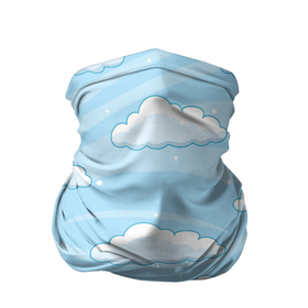 Бандана-труба 3D с принтом Зимние облака в Екатеринбурге, 100% полиэстер, ткань с особыми свойствами — Activecool | плотность 150‒180 г/м2; хорошо тянется, но сохраняет форму | Тематика изображения на принте: арт | ветер | зима | небо | облака | облако | природа | рисунок | синий | снег | снежок | холод | холодный ветер