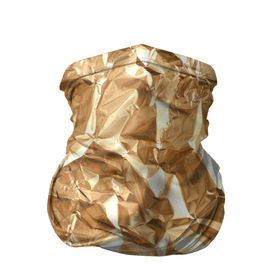 Бандана-труба 3D с принтом Мятая Фольга , 100% полиэстер, ткань с особыми свойствами — Activecool | плотность 150‒180 г/м2; хорошо тянется, но сохраняет форму | Тематика изображения на принте: золотая фольга | золотой фон | мятая фольга | принт | фольга