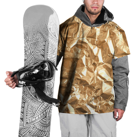 Накидка на куртку 3D с принтом Мятая Фольга в Екатеринбурге, 100% полиэстер |  | золотая фольга | золотой фон | мятая фольга | принт | фольга