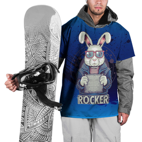 Накидка на куртку 3D с принтом Rocker в Тюмени, 100% полиэстер |  | арт | графика | животные | заяц | звери | кролик | рокер
