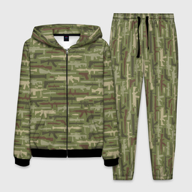 Мужской костюм 3D с принтом Оружие (камуфляж) в Тюмени, 100% полиэстер | Манжеты и пояс оформлены тканевой резинкой, двухслойный капюшон со шнурком для регулировки, карманы спереди | 23 февраля | 9 мая | camouflage | military | автомат | армия | боец | вдв | винтовка | вмф | воин | война | вооруженные силы | гранатомет | гру | защитник отечества | калашников | камуфляж | кгб | мвд | милитари | мчс