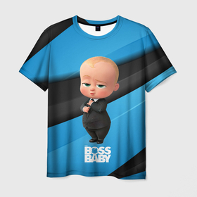 Мужская футболка 3D с принтом Босс молокосос в костюме в Белгороде, 100% полиэфир | прямой крой, круглый вырез горловины, длина до линии бедер | Тематика изображения на принте: baby | boss | boss baby | босс | босс молокосос | маленький босс | малыш | мальчик | молокосос | ребенок
