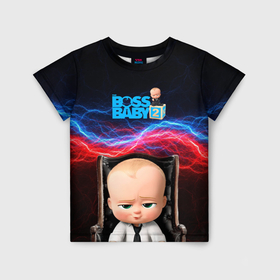 Детская футболка 3D с принтом Босс      молокосос в Кировске, 100% гипоаллергенный полиэфир | прямой крой, круглый вырез горловины, длина до линии бедер, чуть спущенное плечо, ткань немного тянется | Тематика изображения на принте: 