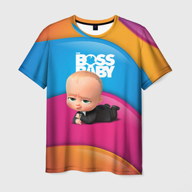 Мужская футболка 3D с принтом Boss baby rainbow в Новосибирске, 100% полиэфир | прямой крой, круглый вырез горловины, длина до линии бедер | baby | boss | boss baby | босс | босс молокосос | маленький босс | малыш | мальчик | молокосос | ребенок