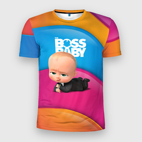 Мужская футболка 3D Slim с принтом Boss baby rainbow в Екатеринбурге, 100% полиэстер с улучшенными характеристиками | приталенный силуэт, круглая горловина, широкие плечи, сужается к линии бедра | baby | boss | boss baby | босс | босс молокосос | маленький босс | малыш | мальчик | молокосос | ребенок