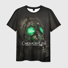 Мужская футболка 3D с принтом Chernobylite арт в Санкт-Петербурге, 100% полиэфир | прямой крой, круглый вырез горловины, длина до линии бедер | art | chernobylite | game | gas | horror | mask | арт | игра | противогаз | химинюк | хоррор | чернобыль | шутер
