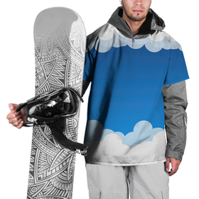 Накидка на куртку 3D с принтом Полёт в облаках в Кировске, 100% полиэстер |  | арт | вектор | векторный рисунок | небо | облака | облако | природа | рисунок | синий
