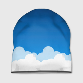 Шапка 3D с принтом Полёт в облаках в Санкт-Петербурге, 100% полиэстер | универсальный размер, печать по всей поверхности изделия | арт | вектор | векторный рисунок | небо | облака | облако | природа | рисунок | синий