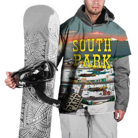 Накидка на куртку 3D с принтом Южный Парк разрушенный город в Санкт-Петербурге, 100% полиэстер |  | south park | sp | город | заставка | мультфильм | саус парк | сауспарк | южный парк | юп