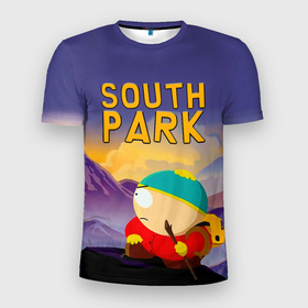 Мужская футболка 3D Slim с принтом Эпичный Картман в горах | Южный Парк , 100% полиэстер с улучшенными характеристиками | приталенный силуэт, круглая горловина, широкие плечи, сужается к линии бедра | Тематика изображения на принте: cartman | eric cartman | eric theodore cartman | south park | sp | the coon | енот | жиробас | жиртрест | картман | мультфильм | саус парк | сауспарк | эрик картман | южный парк | юп