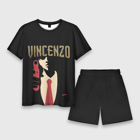 Мужской костюм с шортами 3D с принтом Винченцо в Тюмени,  |  | vincenzo | винценцо | галстук | кассано | пистолет | со джунки