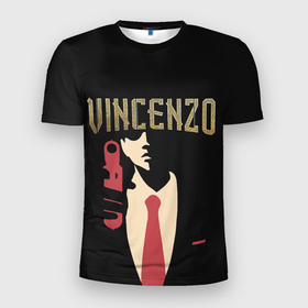 Мужская футболка 3D Slim с принтом Винченцо в Кировске, 100% полиэстер с улучшенными характеристиками | приталенный силуэт, круглая горловина, широкие плечи, сужается к линии бедра | vincenzo | винценцо | галстук | кассано | пистолет | со джунки