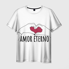 Мужская футболка 3D с принтом влюбленные навека в Кировске, 100% полиэфир | прямой крой, круглый вырез горловины, длина до линии бедер | вместе | любовь | пара | свадьба | сердца