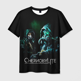 Мужская футболка 3D с принтом Chernobylite   Чернобылит в Санкт-Петербурге, 100% полиэфир | прямой крой, круглый вырез горловины, длина до линии бедер | Тематика изображения на принте: chernobylite | зона отчуждения | игры | сталкер | чаэс | чернобылит | чернобыль