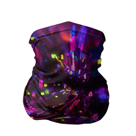 Бандана-труба 3D с принтом Фиолетовый бриллиант в Курске, 100% полиэстер, ткань с особыми свойствами — Activecool | плотность 150‒180 г/м2; хорошо тянется, но сохраняет форму | абстракция | пестрый | сиреневый | фиолетовый | яркий