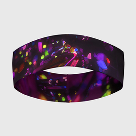 Повязка на голову 3D с принтом Фиолетовый бриллиант в Новосибирске,  |  | абстракция | пестрый | сиреневый | фиолетовый | яркий