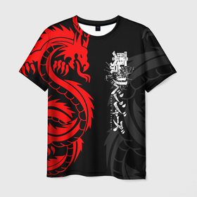 Мужская футболка 3D с принтом Аниме Токийские мстители: Красный дракон , 100% полиэфир | прямой крой, круглый вырез горловины, длина до линии бедер | anime | draken | mikey | tokyorevengers | walhalla | аниме | вальгала | дракен | иероглифы | кэн | манга | мандзиро | микки | рюгудзи | сано | символы | токийские мстители