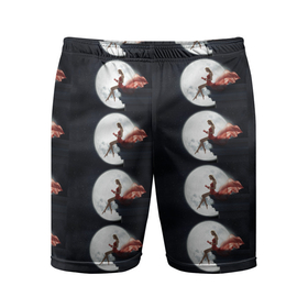 Мужские шорты спортивные с принтом Лунная девушка в Тюмени,  |  | девушка | книга | круг | луна | люди | ночь