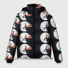 Мужская зимняя куртка 3D с принтом Лунная девушка в Новосибирске, верх — 100% полиэстер; подкладка — 100% полиэстер; утеплитель — 100% полиэстер | длина ниже бедра, свободный силуэт Оверсайз. Есть воротник-стойка, отстегивающийся капюшон и ветрозащитная планка. 

Боковые карманы с листочкой на кнопках и внутренний карман на молнии. | девушка | книга | круг | луна | люди | ночь