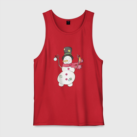 Мужская майка хлопок с принтом Потрепанный снеговик , 100% хлопок |  | 2022 | новогодний | новый год | рождество | снег | снеговик